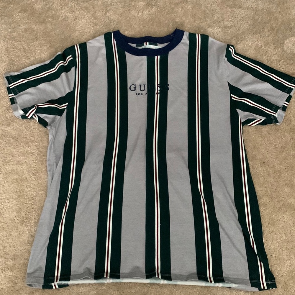 Guess Los Angeles T-Shirt size large green blue and grey